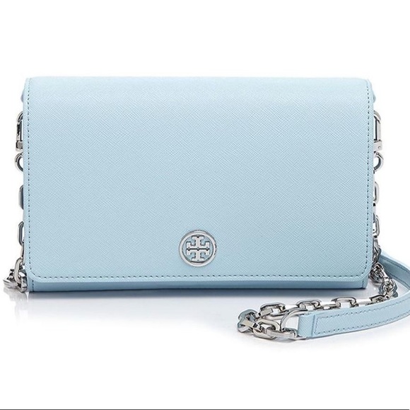 Tory Burch Handbags - Tory Burch Robinson wallet crossbody satchel bag light blue